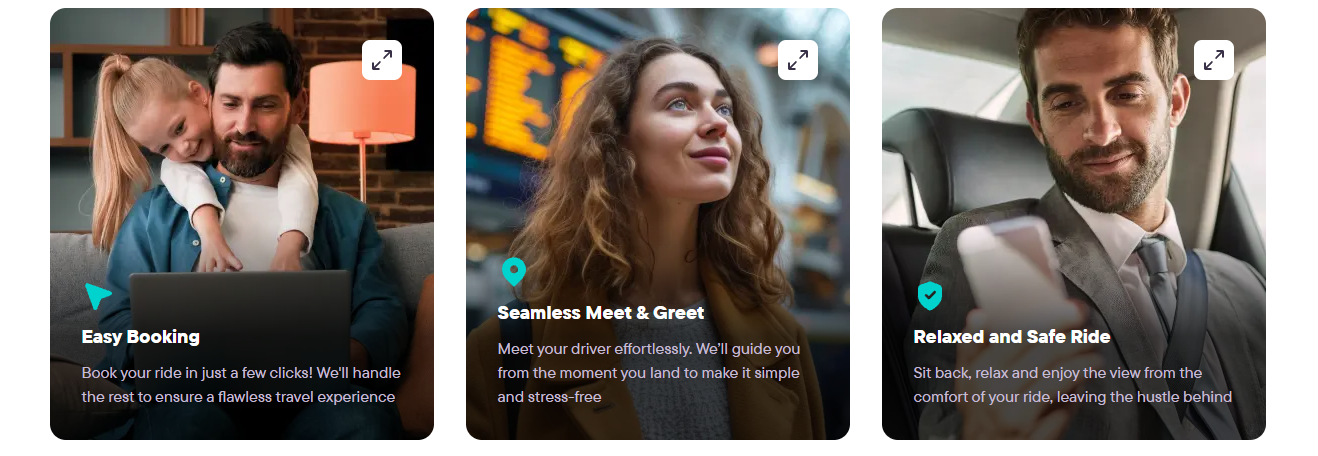 Kiwitaxi Easy Booking, Seamless Meet & Greet, and Relaxed Safe Ride features